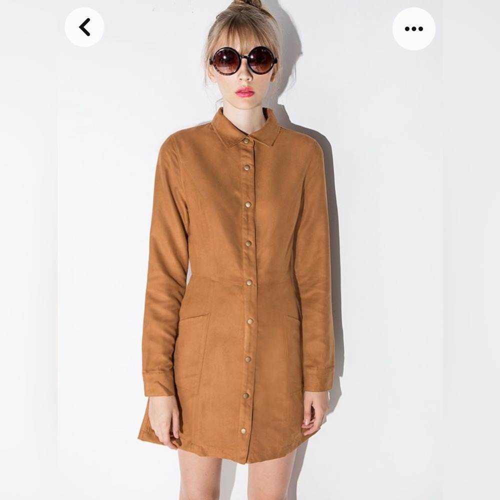 Pixie Market suede shirt dress Sz S